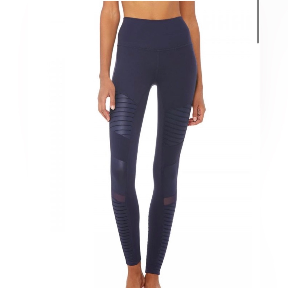 Alo Yoga High-Waist Moto Legging in Navy